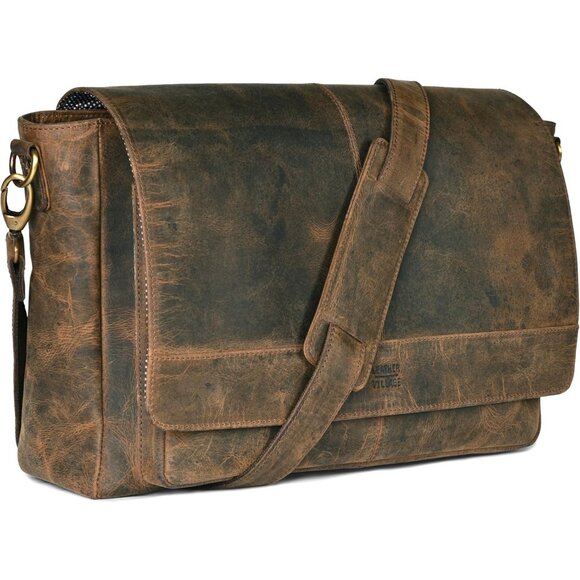 🆕Leather Village Men & Women Brown Vintage Leather Messenger Handmade Bag - Picture 2 of 10